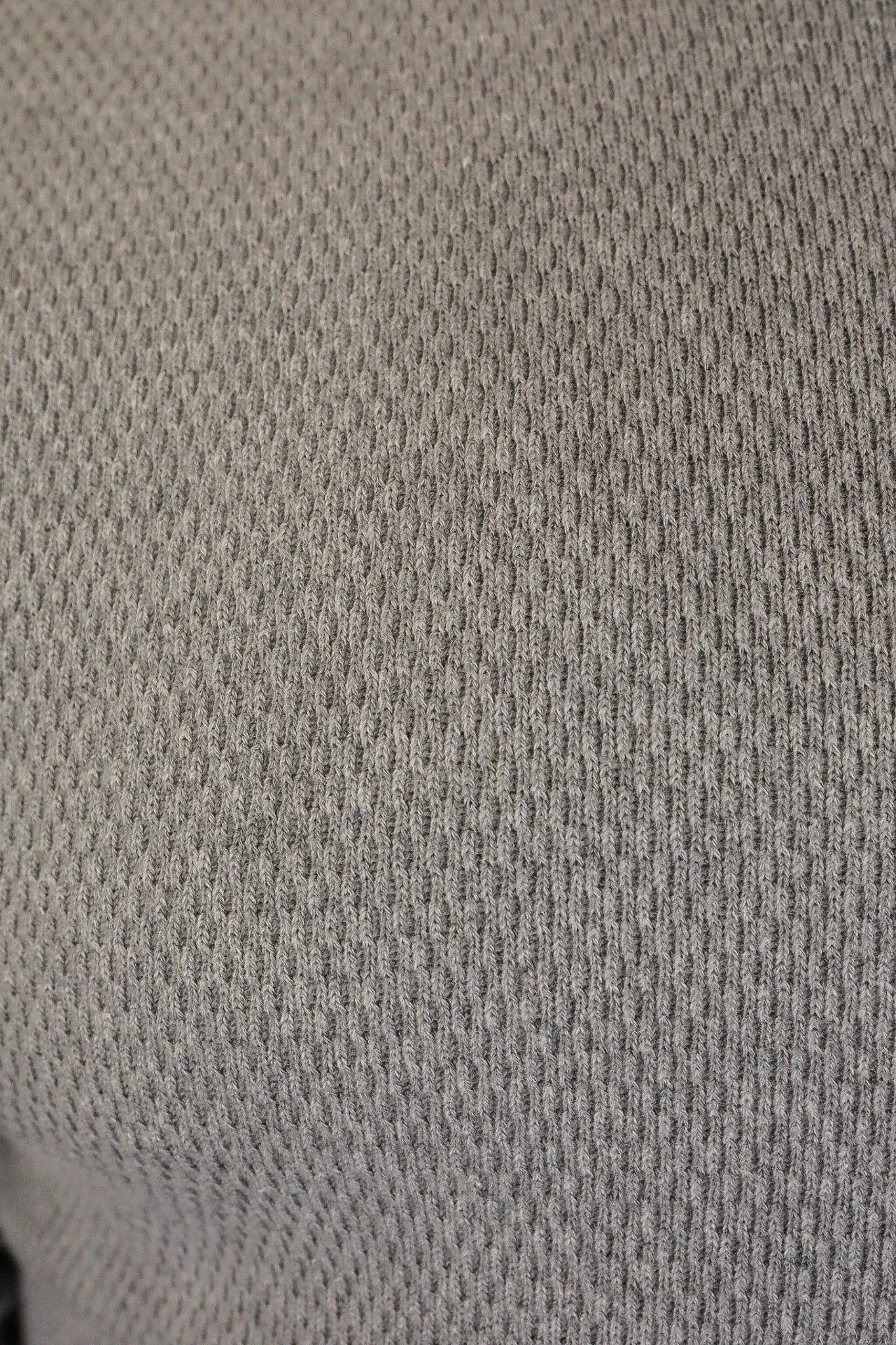 1700 Cotton Knit Crew Neck Long Sleeved Thermal Sweater - Grey