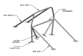 1970-1976 Plymouth Duster, Dodge Demon & Dart Sport 8 Point Roll Bar DOM Mild Steel