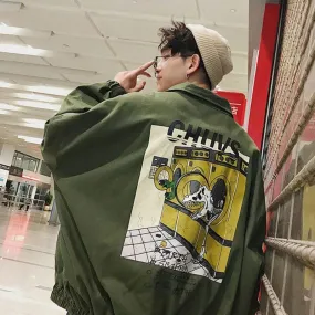 2022SS Street Hip Hop Baseball Uniform Lovers Jacket Korean Trend Cargo Techwear Jacket Men Women Unique Campus Cool Wear Tops