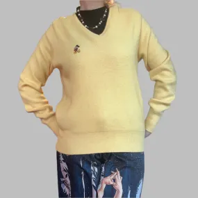 70s/80s Mickey embroidered v-neck sweater