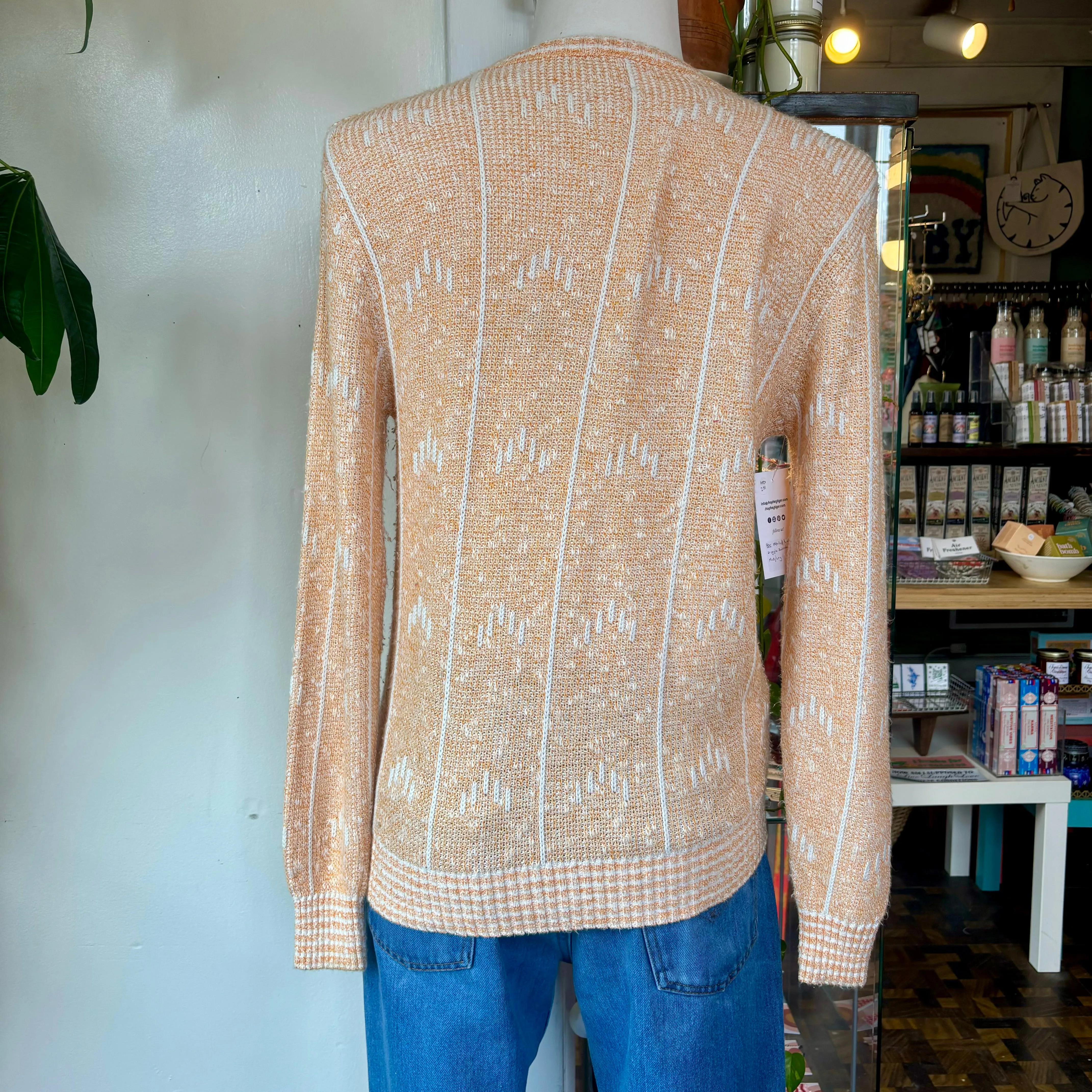 80s Marled knit argyle sweater