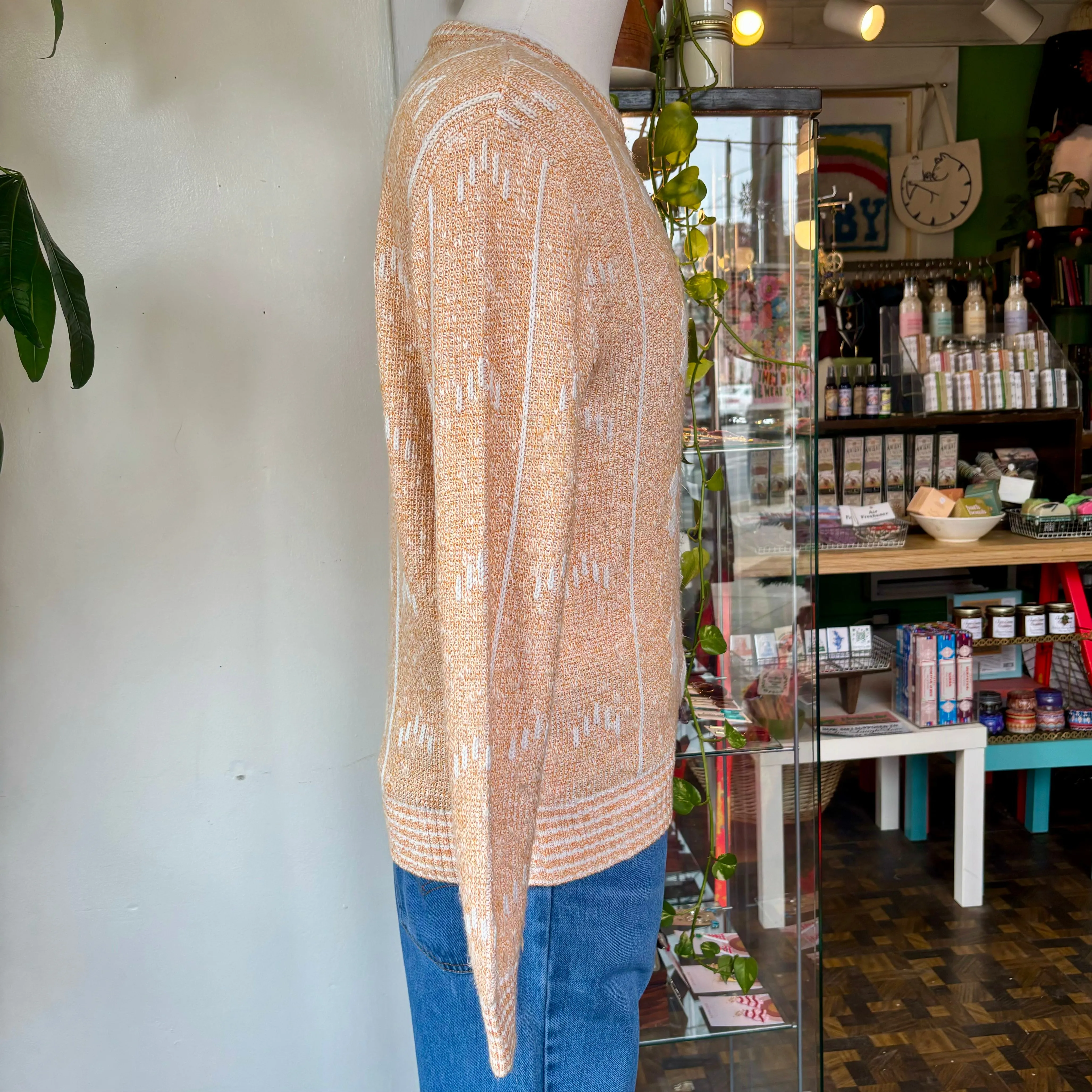 80s Marled knit argyle sweater