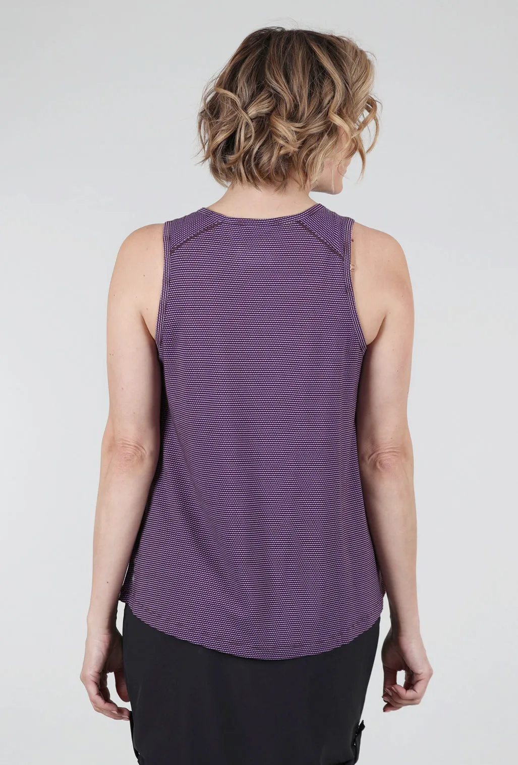 Active Mesh High-Neck Tank, Eggplant Heather