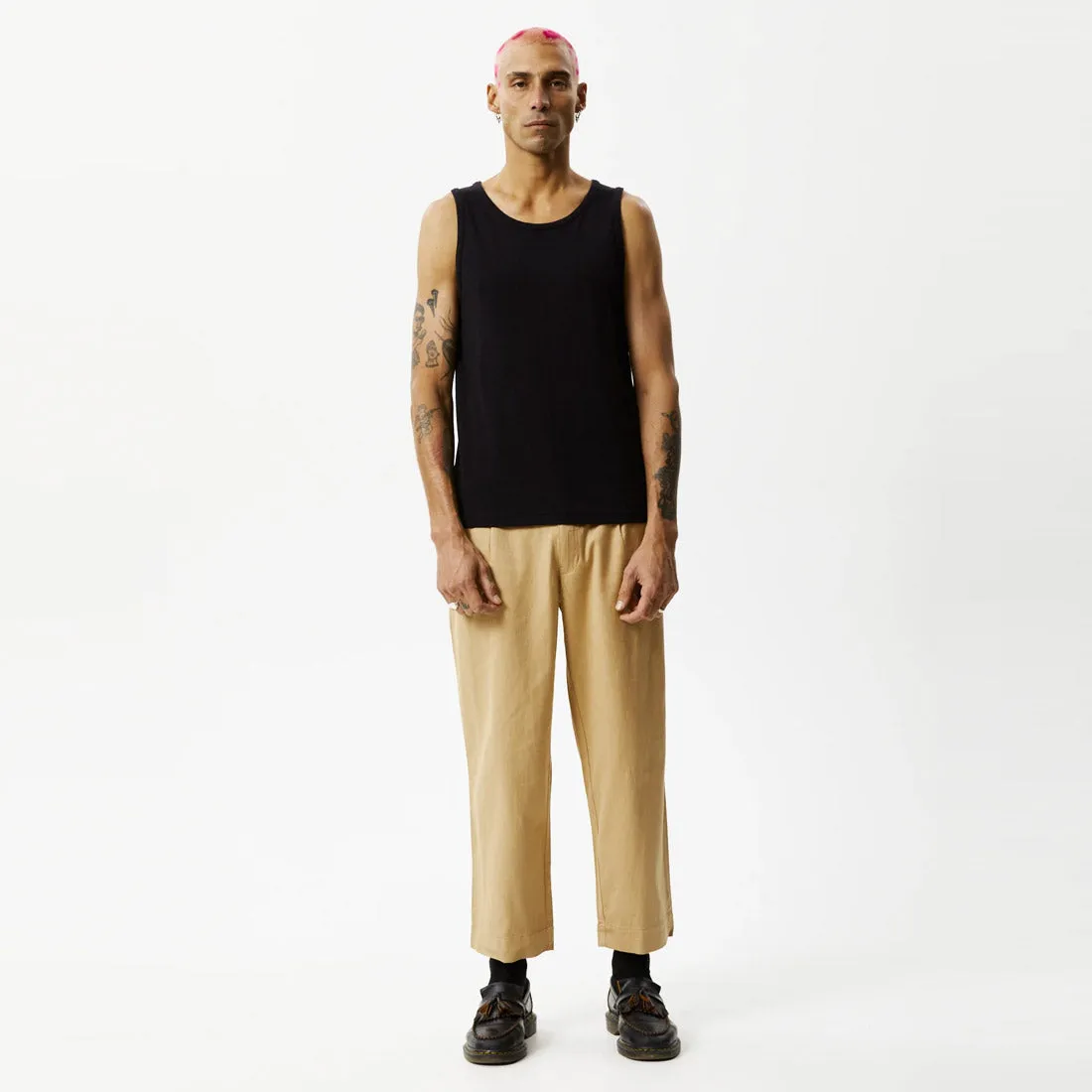 AFENDS Mixed Business Hemp Suit Pant - Tan