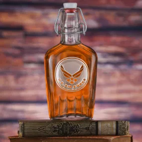 Air Force Seal Insignia Engraved Whiskey Flask Gift