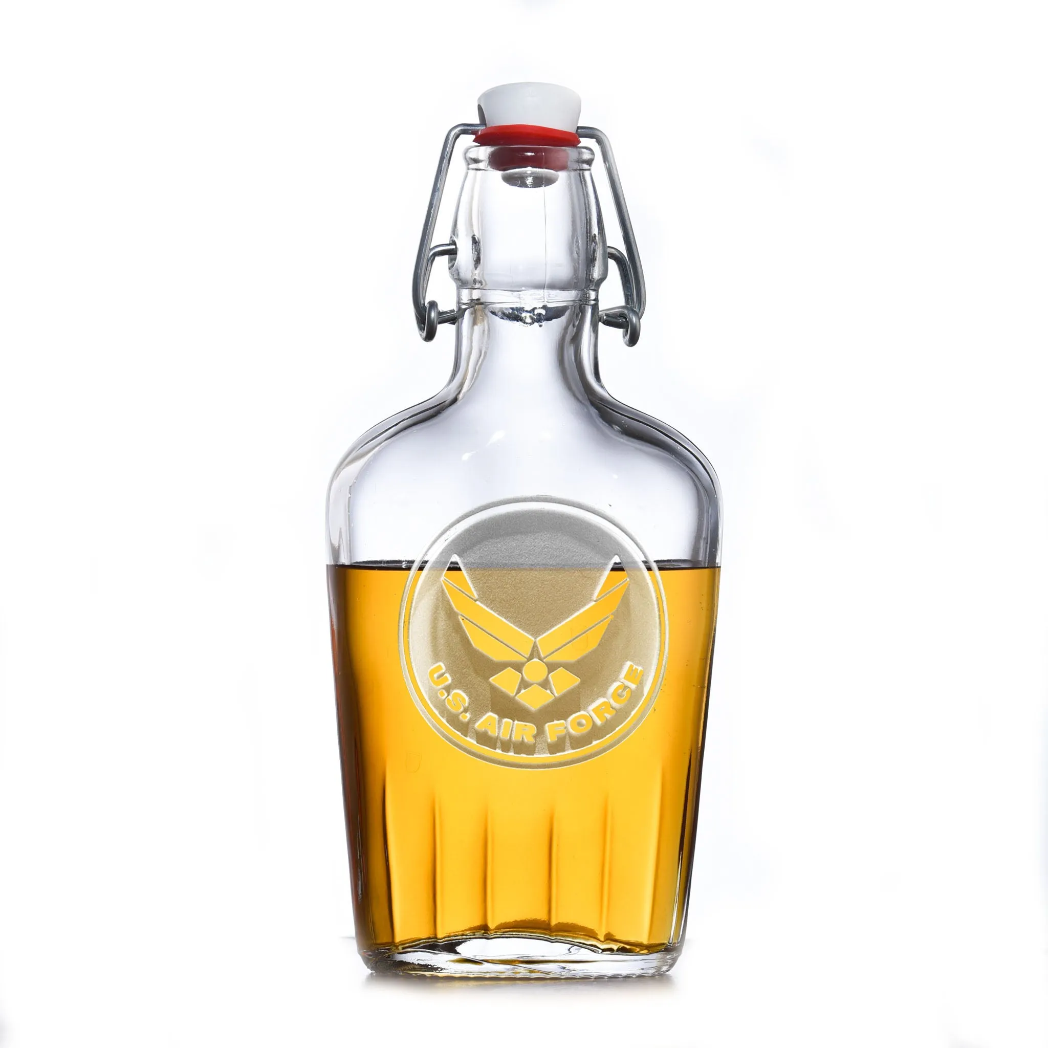 Air Force Seal Insignia Engraved Whiskey Flask Gift