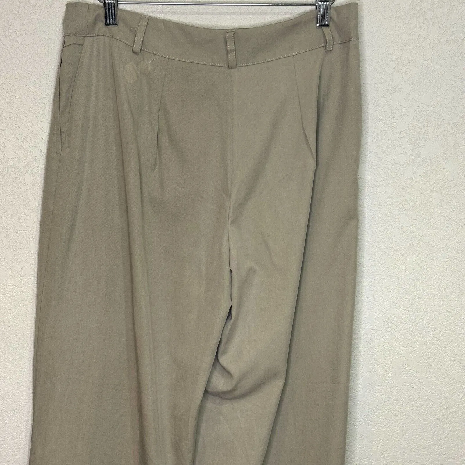 Anthropologie Wide Leg Pants Size Medium Amadi Taupe Pleated High Wide NEW $160