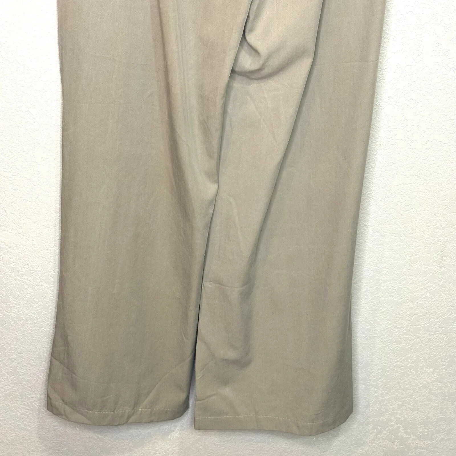 Anthropologie Wide Leg Pants Size Medium Amadi Taupe Pleated High Wide NEW $160