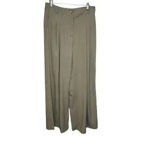 Anthropologie Wide Leg Pants Size Medium Amadi Taupe Pleated High Wide NEW $160