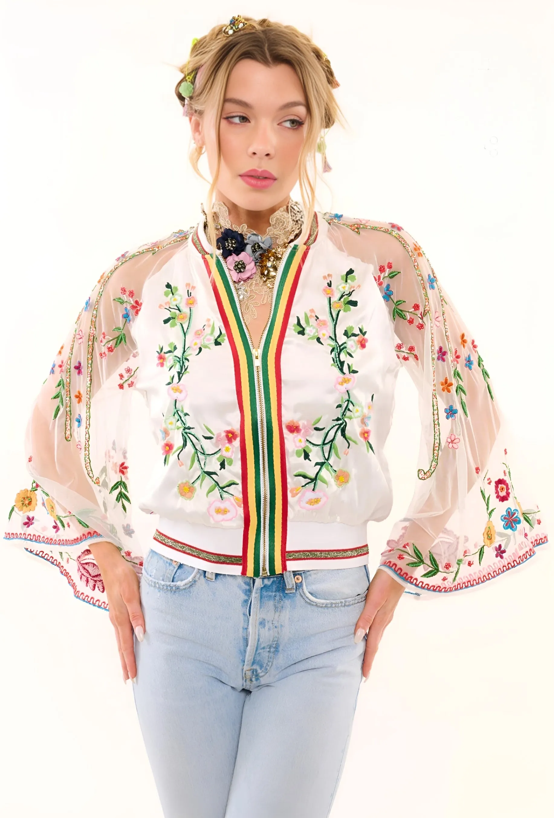 Aratta Drama Bomber Lace Jacket