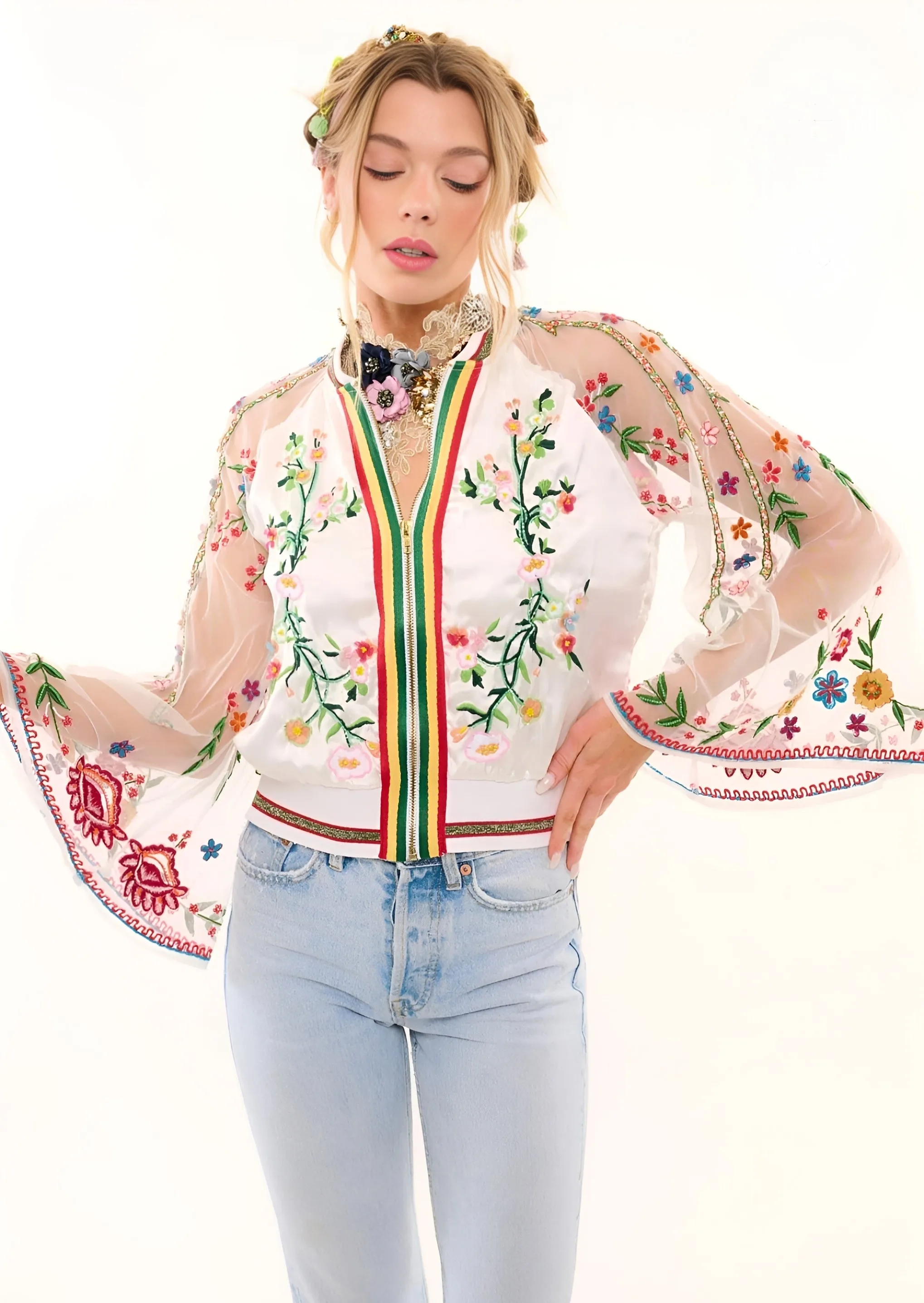 Aratta Drama Bomber Lace Jacket