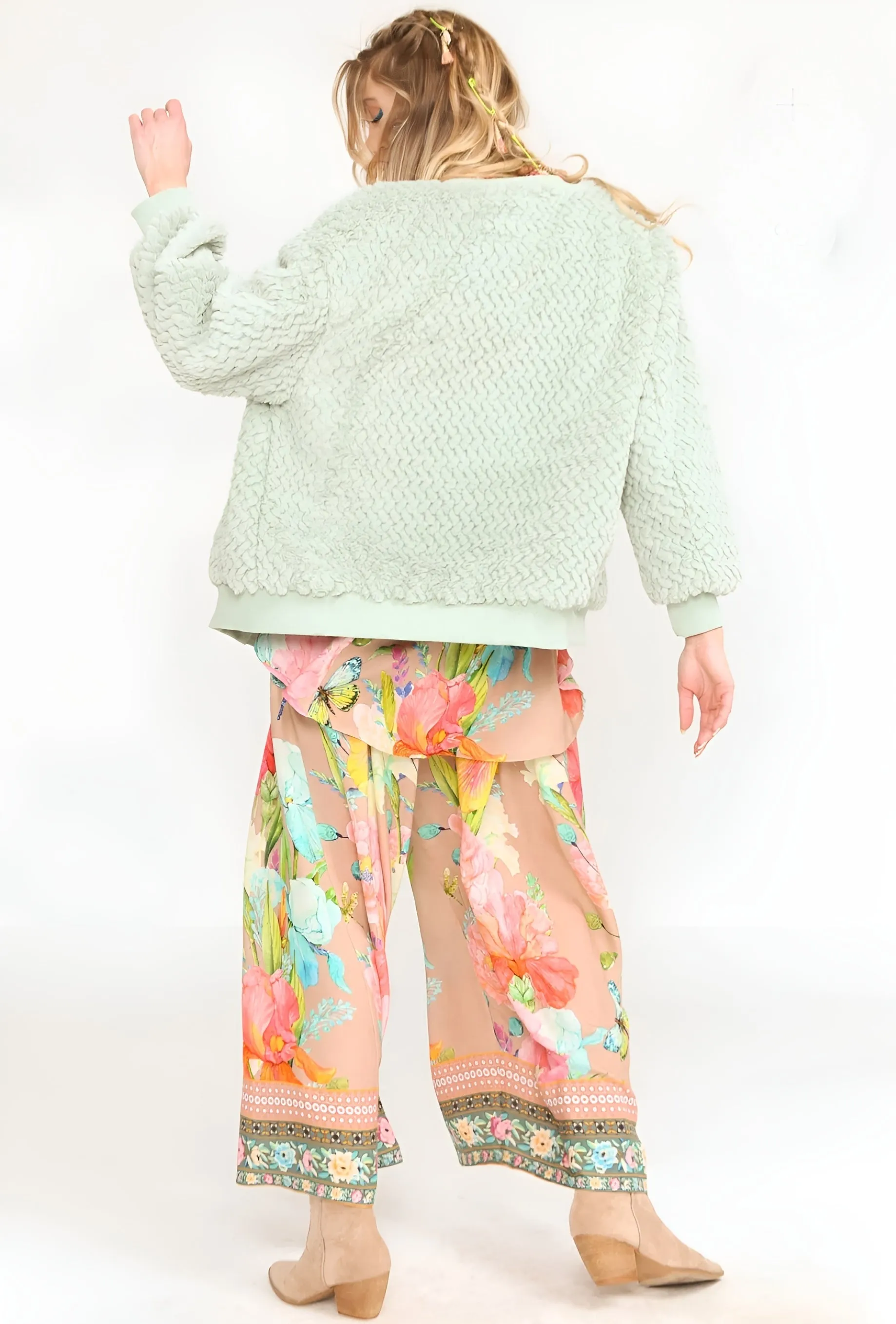 Aratta Nellie Fur Jacket- Winter Mint