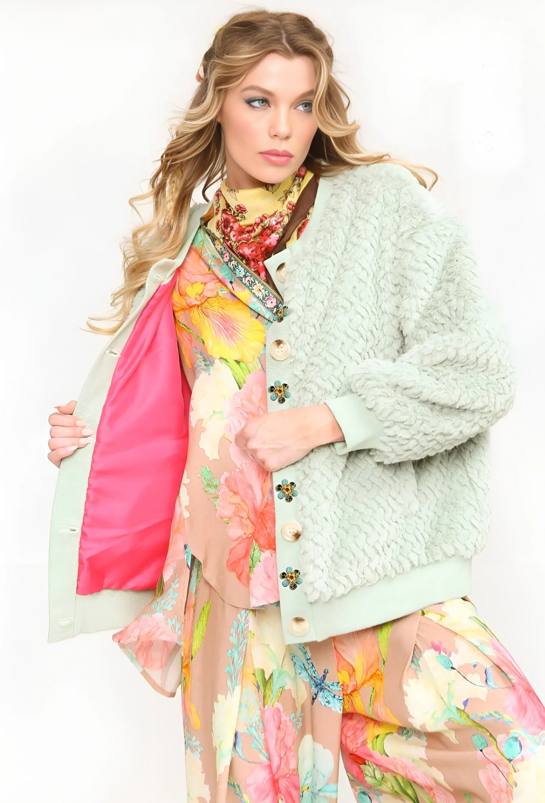 Aratta Nellie Fur Jacket- Winter Mint