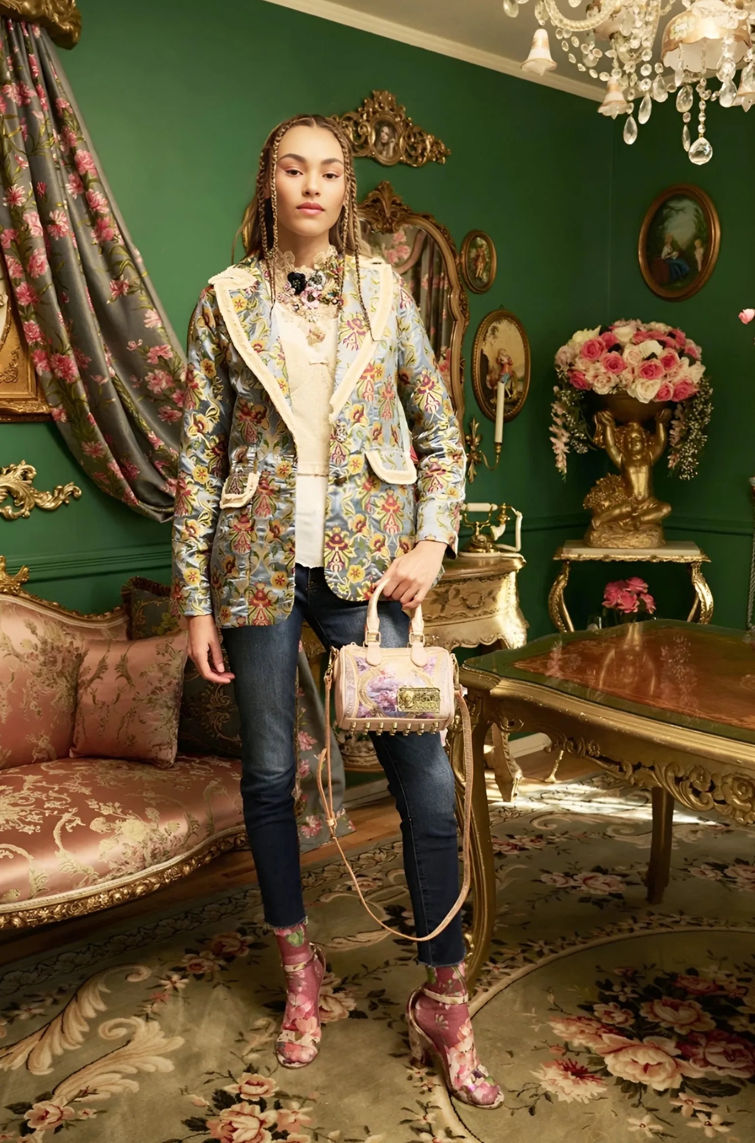 Aratta Renaissance Silk Jacquard Blazer