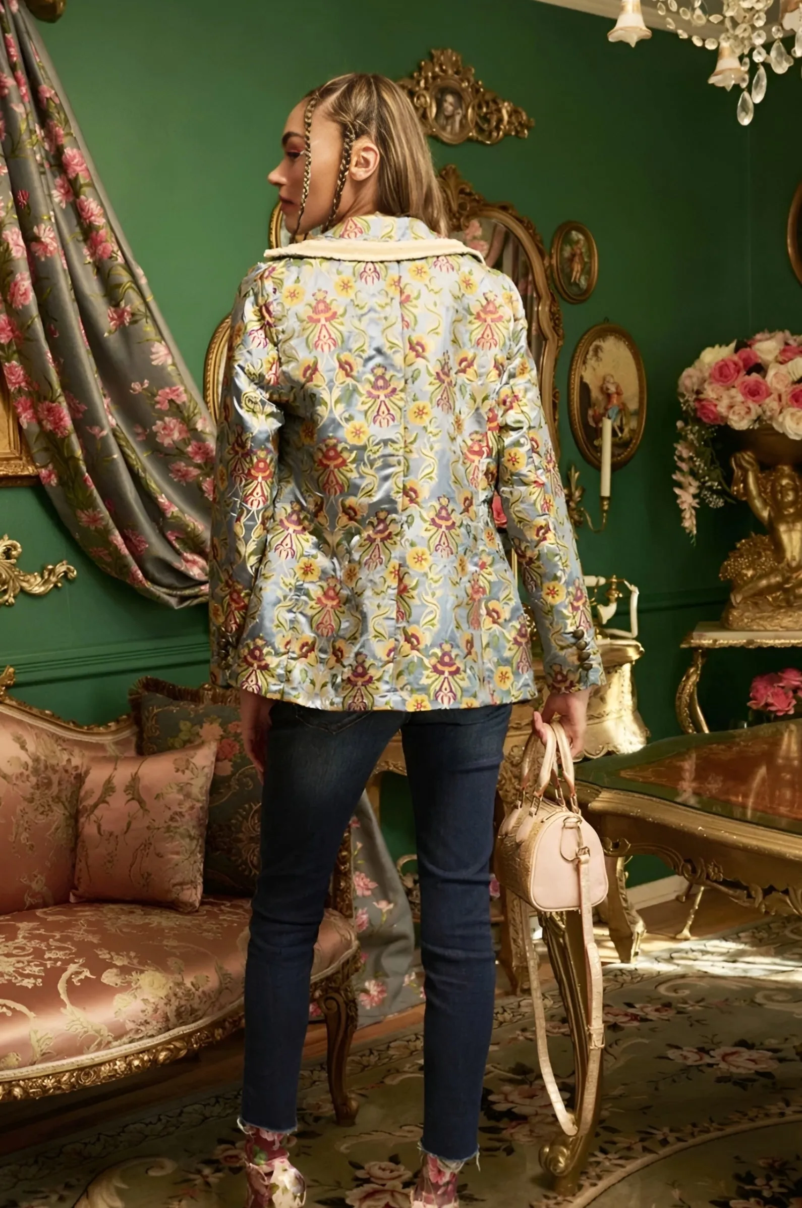 Aratta Renaissance Silk Jacquard Blazer