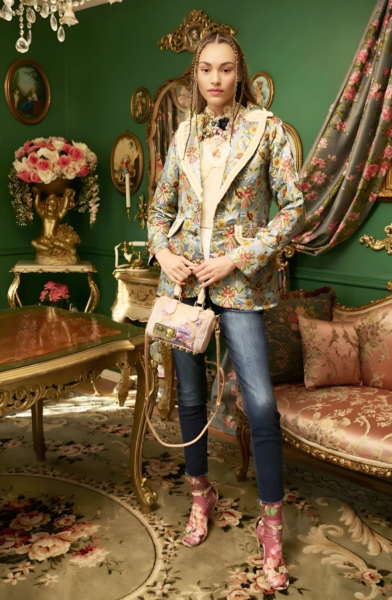Aratta Renaissance Silk Jacquard Blazer