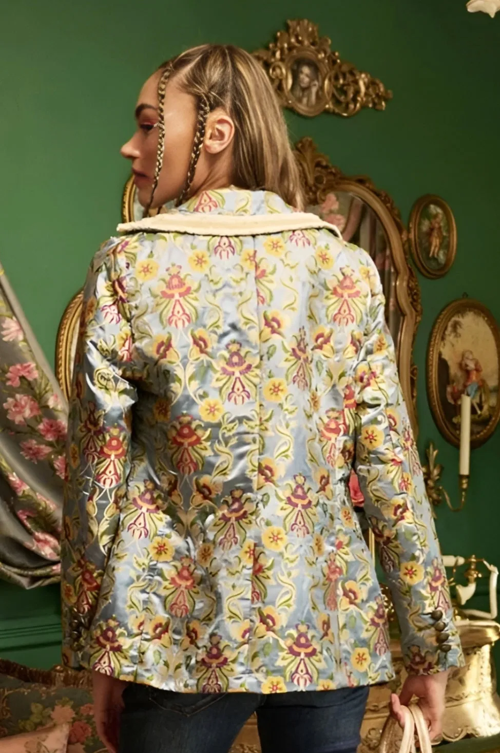 Aratta Renaissance Silk Jacquard Blazer