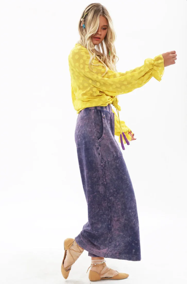 Aratta She Does Not Care Pants- Washed Eggplant