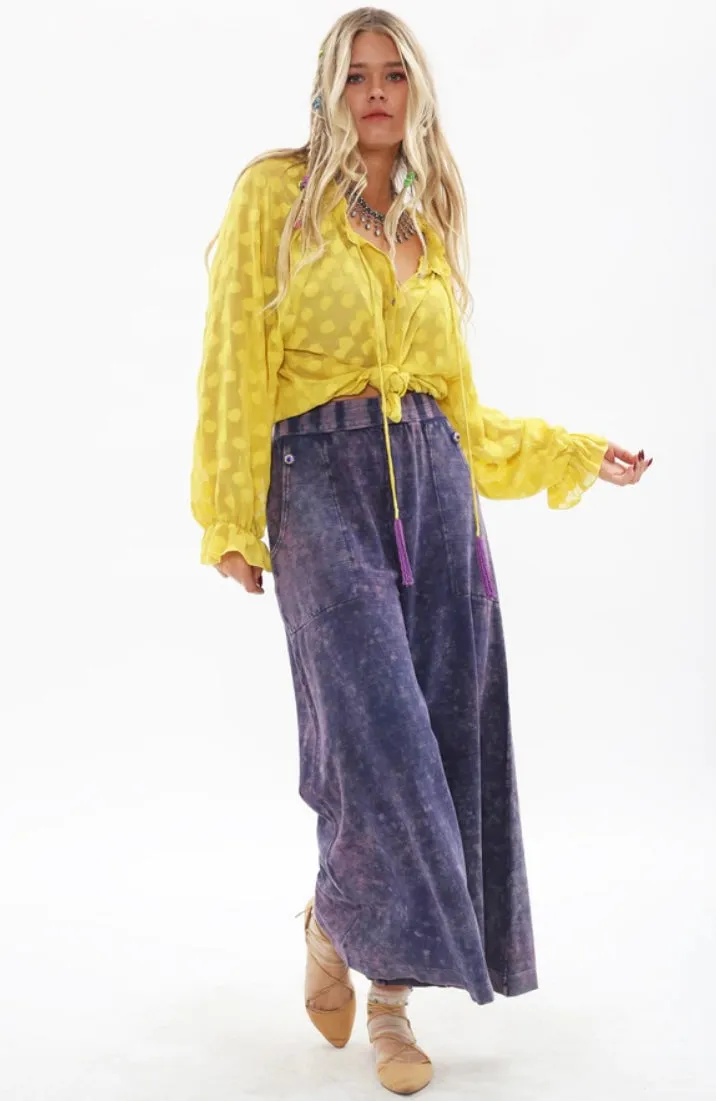 Aratta She Does Not Care Pants- Washed Eggplant