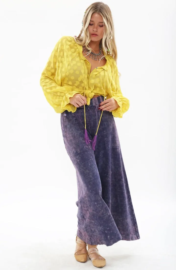 Aratta She Does Not Care Pants- Washed Eggplant