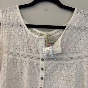 Aratta Silent Journey White Eyelet Lace Sleeveless Top Medium