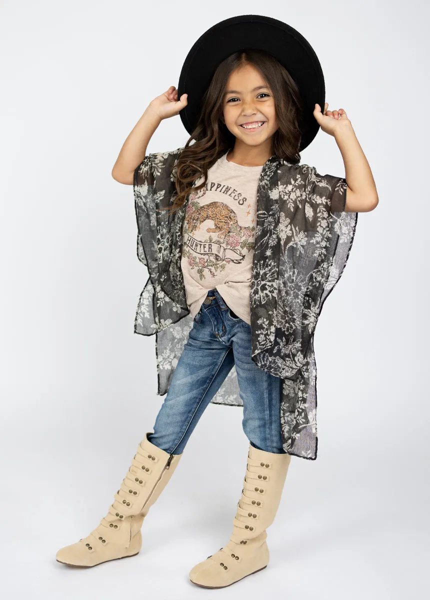 Avalon Duster in Black Block Print