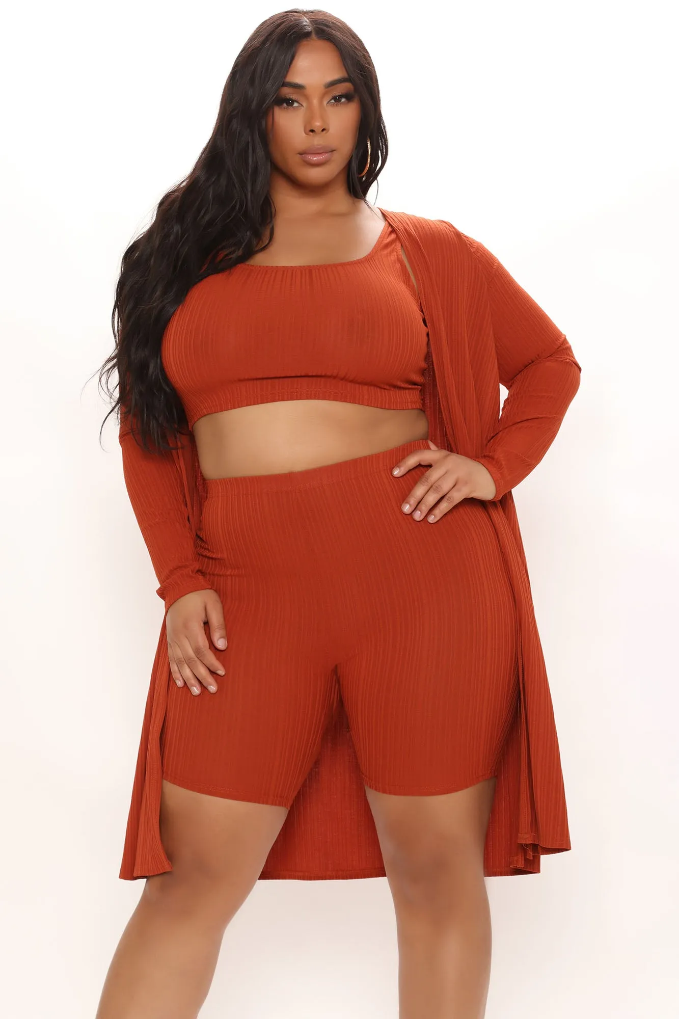 Awaken 3 Piece Short Set - Rust