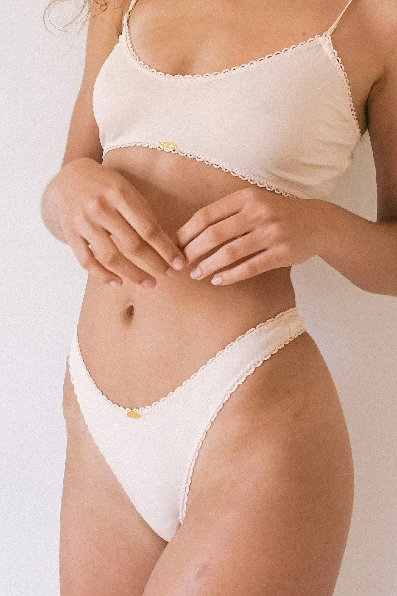 bamboo underwear - thong - cream
