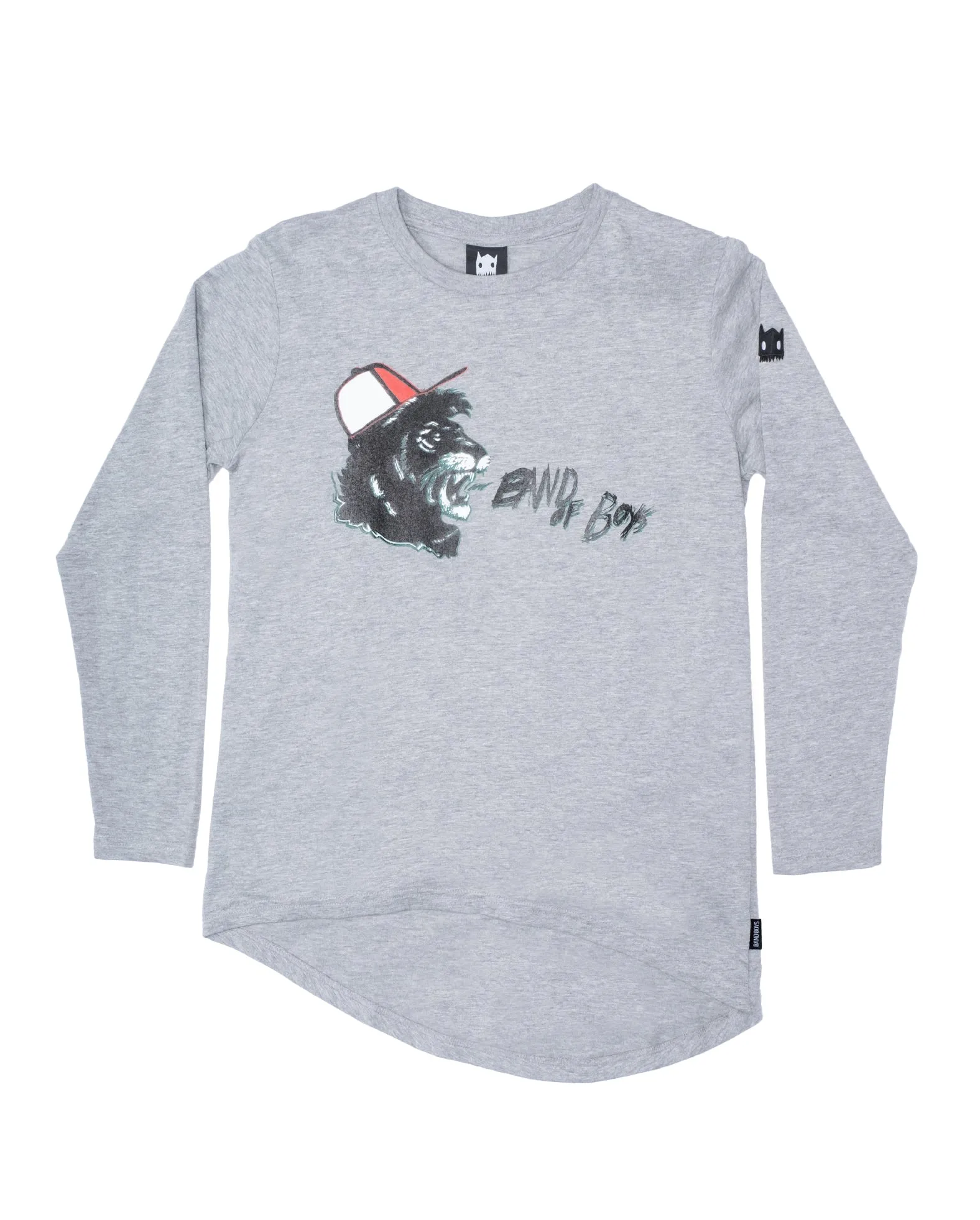 band of boys Shouting Lion Asymmetric LS Tee