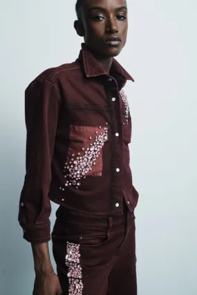 Becky Eggplant Denim Shirt