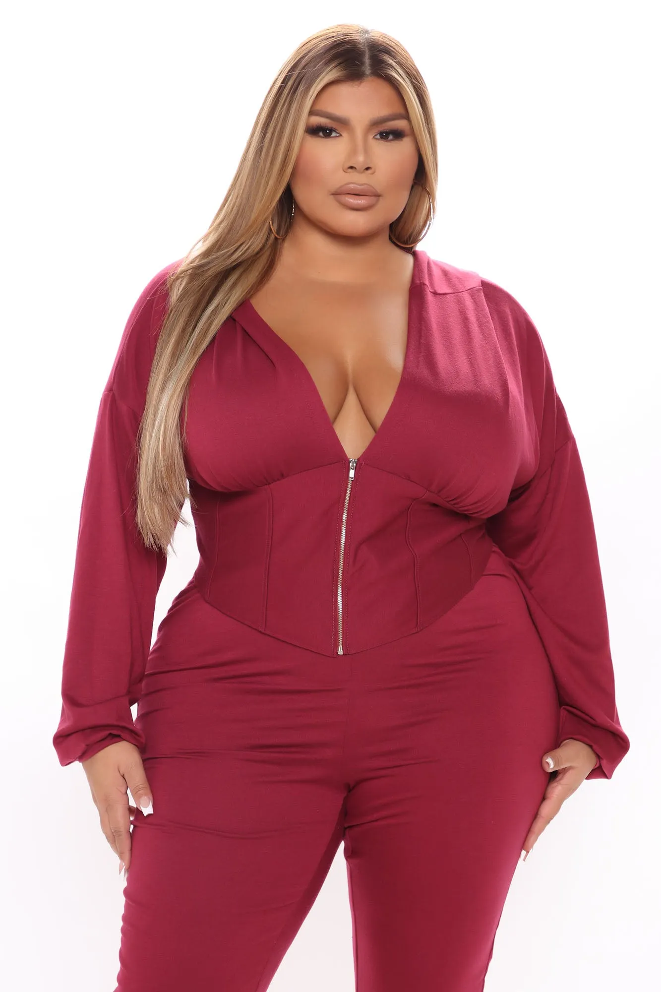 Better Than Ever Hoodie Set - Burgundy