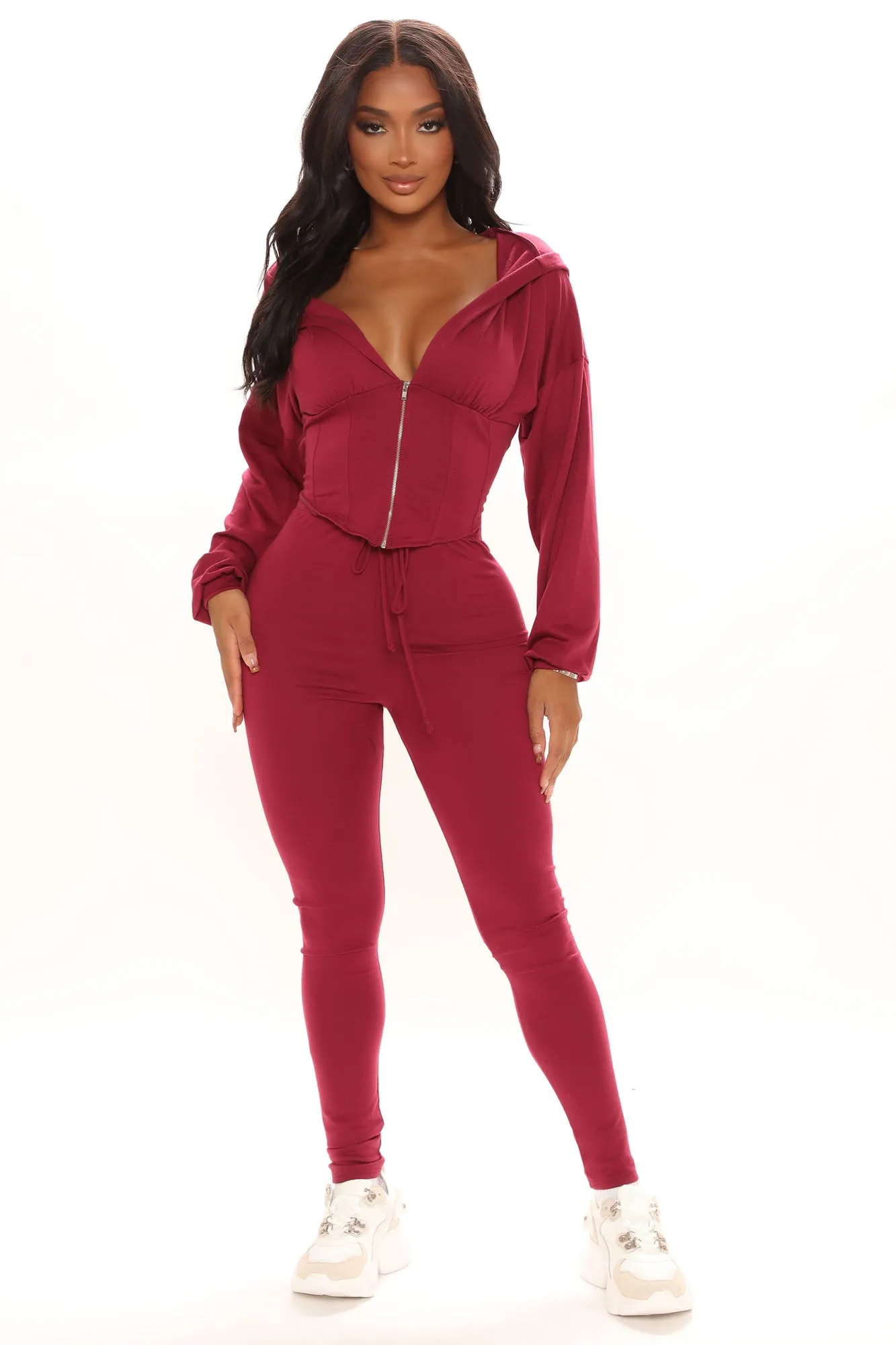 Better Than Ever Hoodie Set - Burgundy
