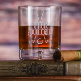Birdie Juice Crystal Rocks Glass for Golf Lovers