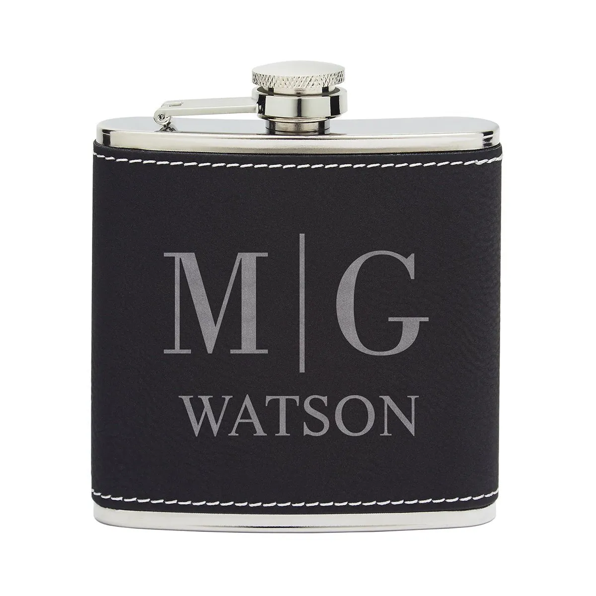 Black & Silver Personalized Hip Flask