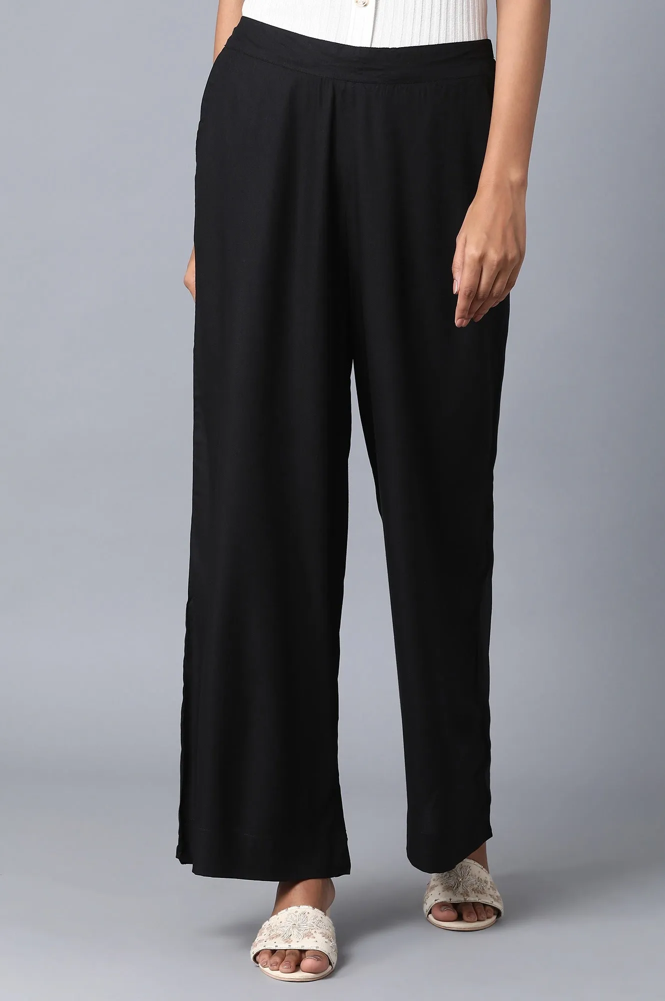 Black Loose Fit Palazzo