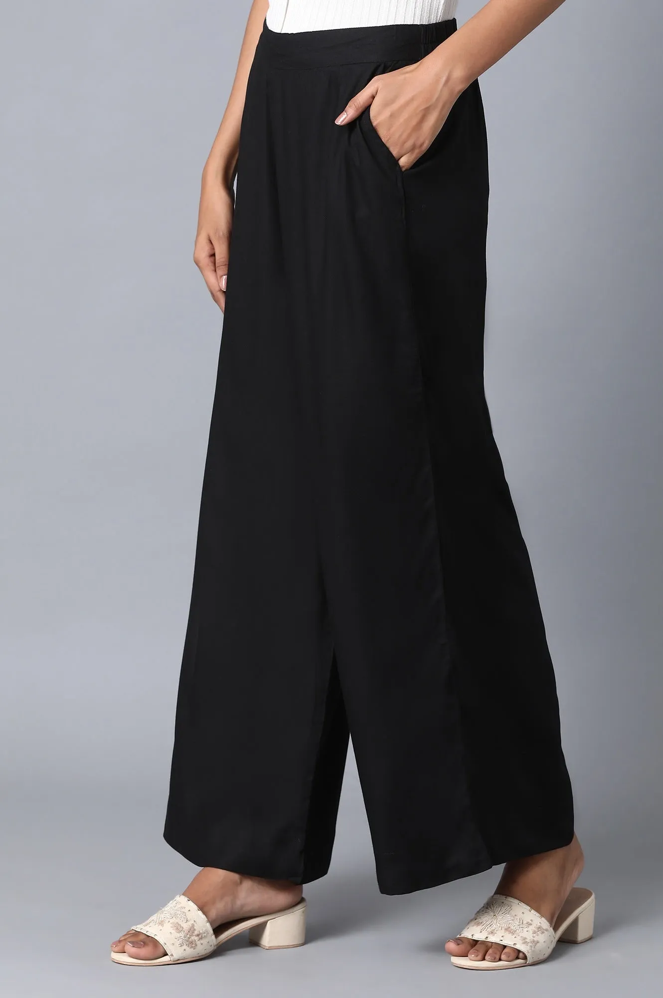 Black Loose Fit Palazzo