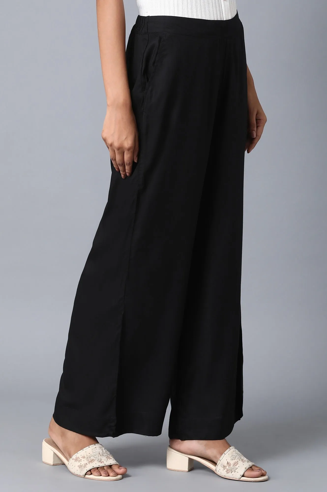 Black Loose Fit Palazzo
