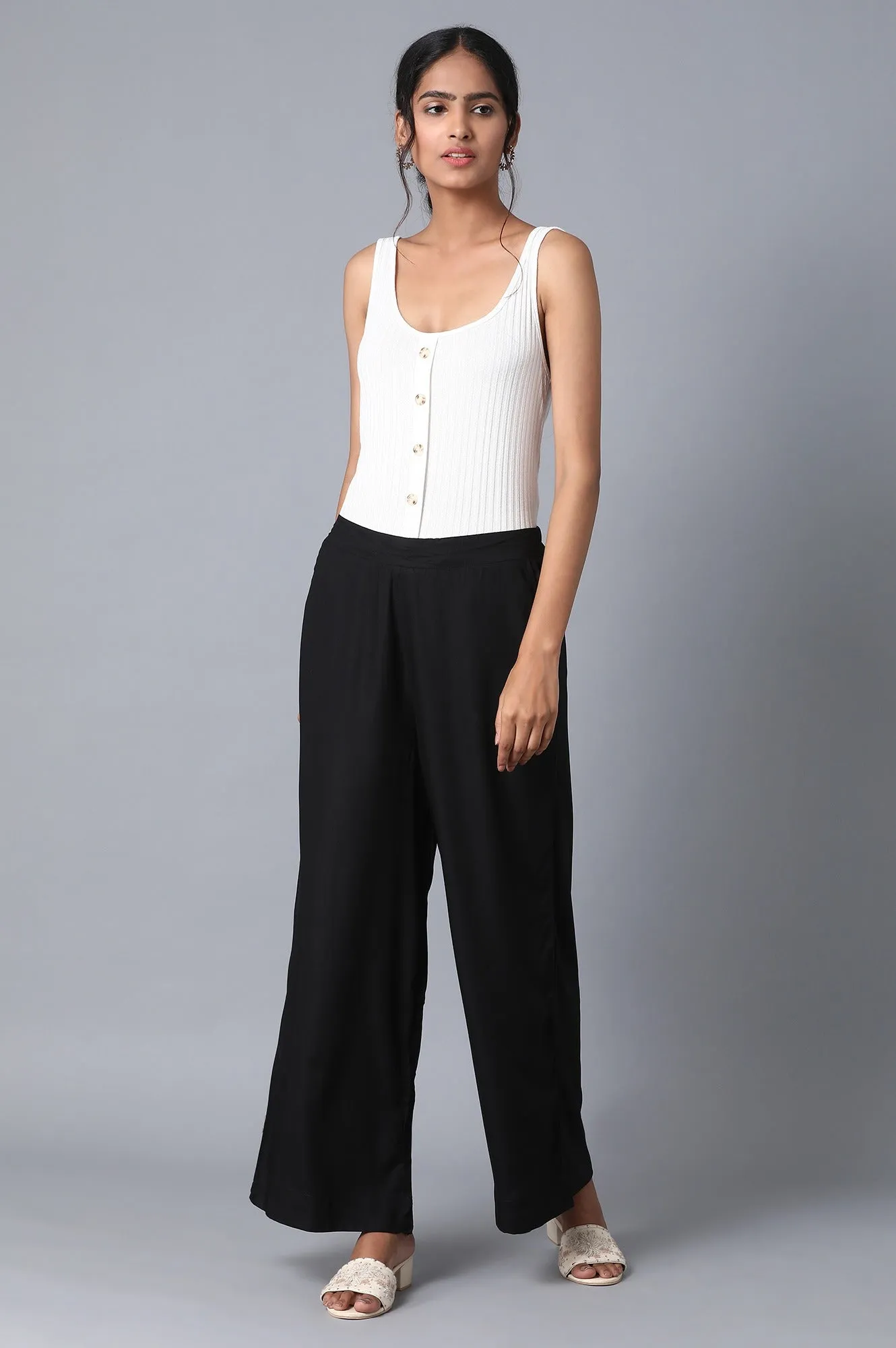 Black Loose Fit Palazzo