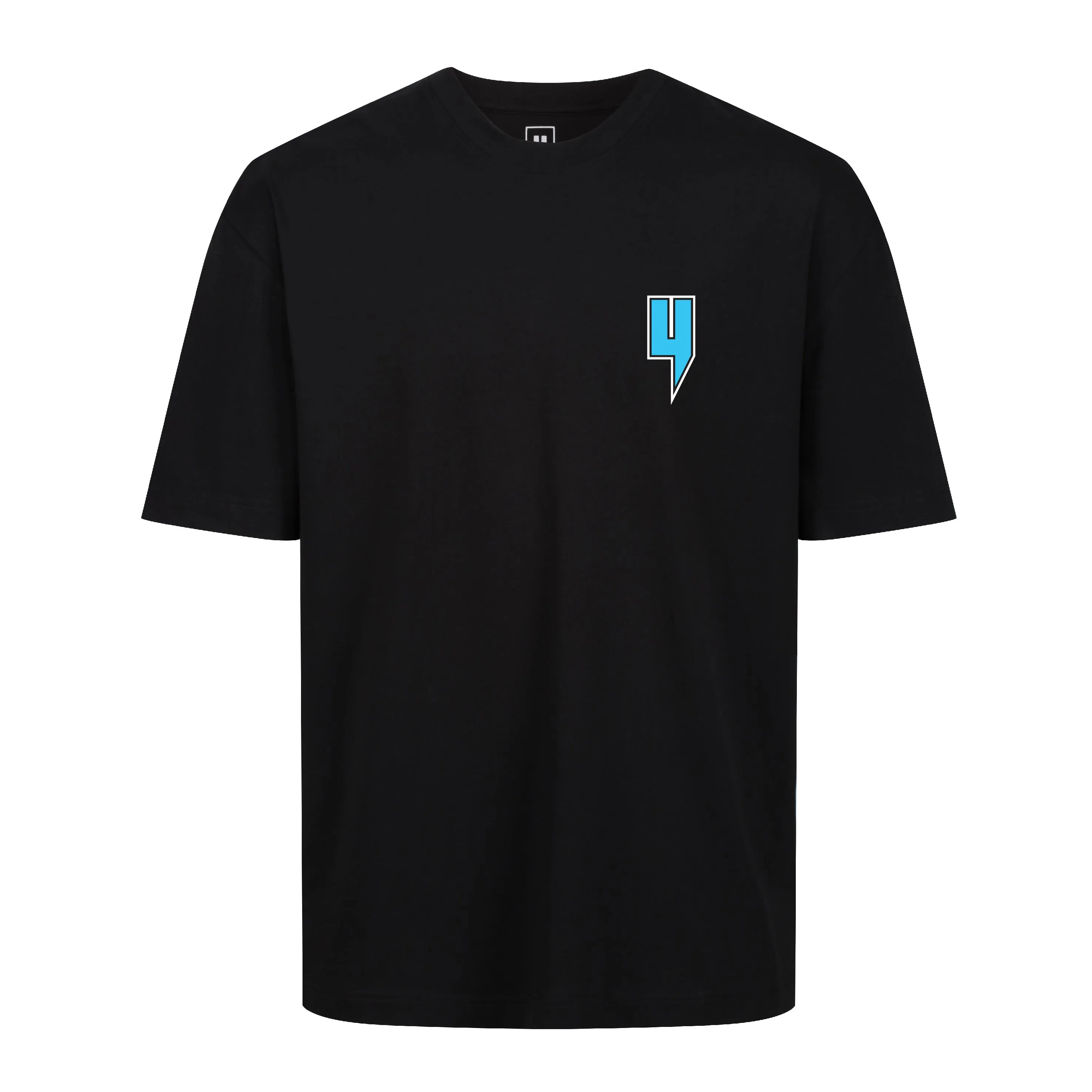 BLACK RELAXED FIT TEE BLUE GRAFFITI LOGO