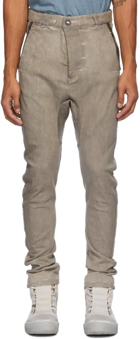 Boris Bidjan Saberi Taupe Oxidized Jeans
