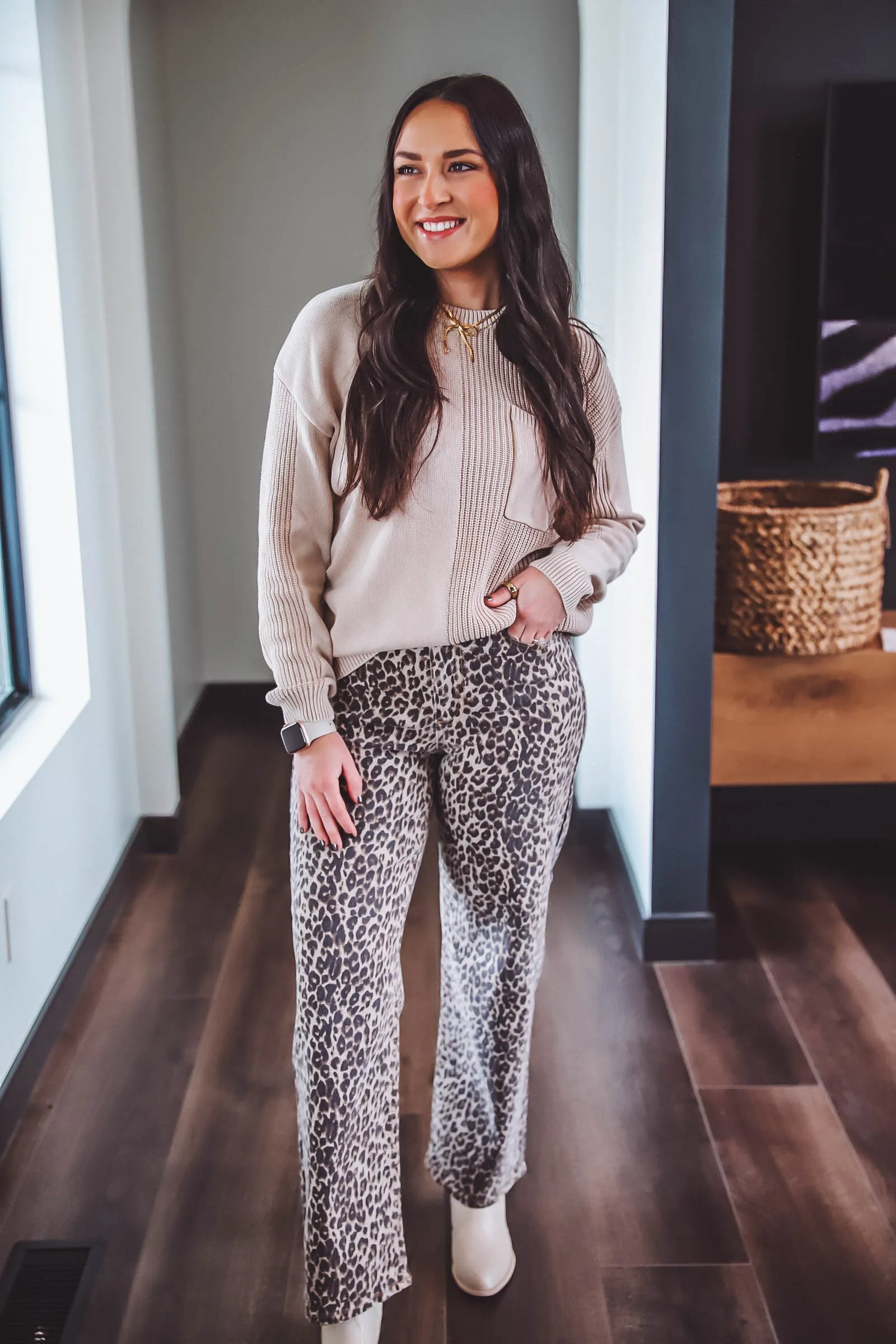 Boston Leopard Straight Leg Denim