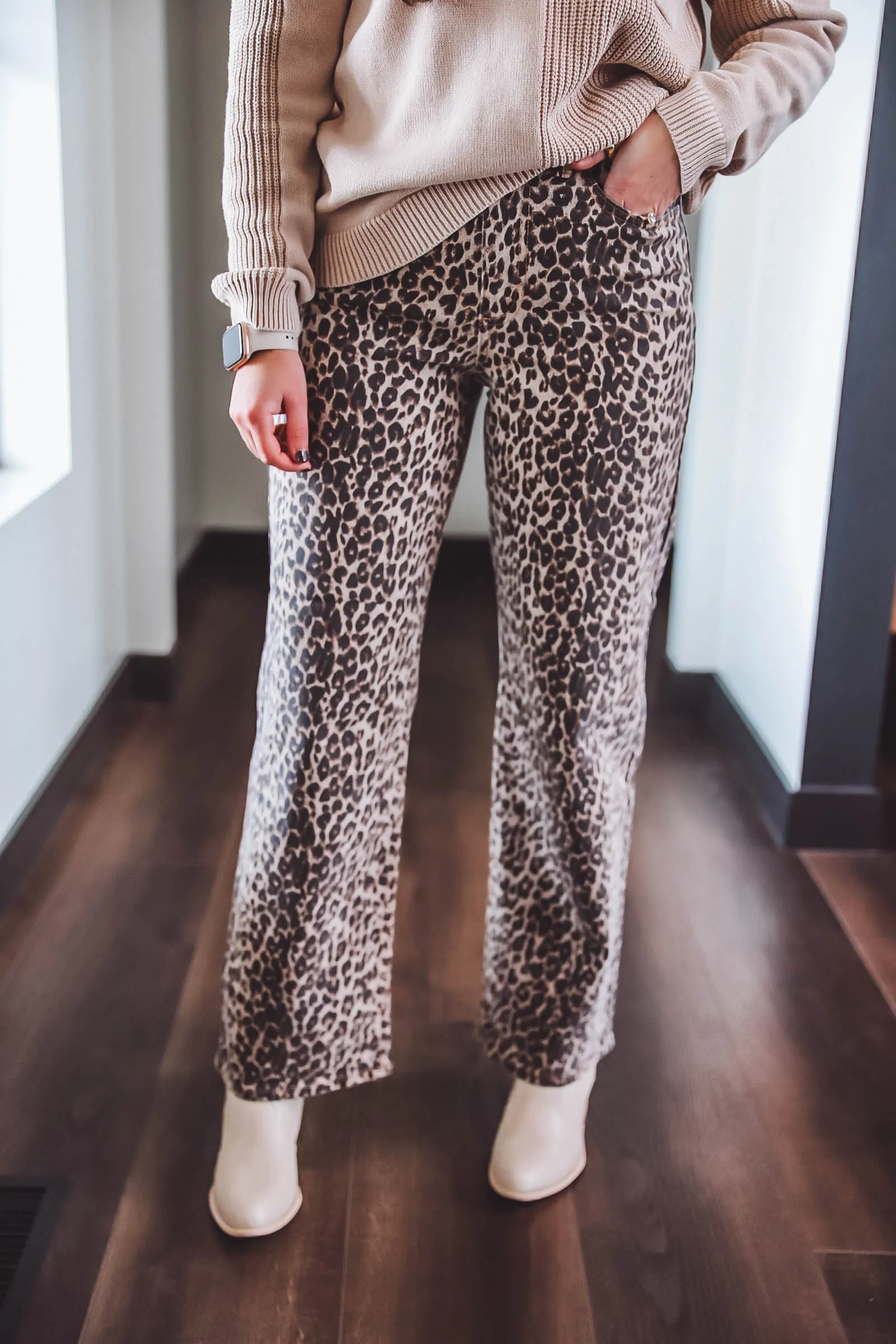 Boston Leopard Straight Leg Denim