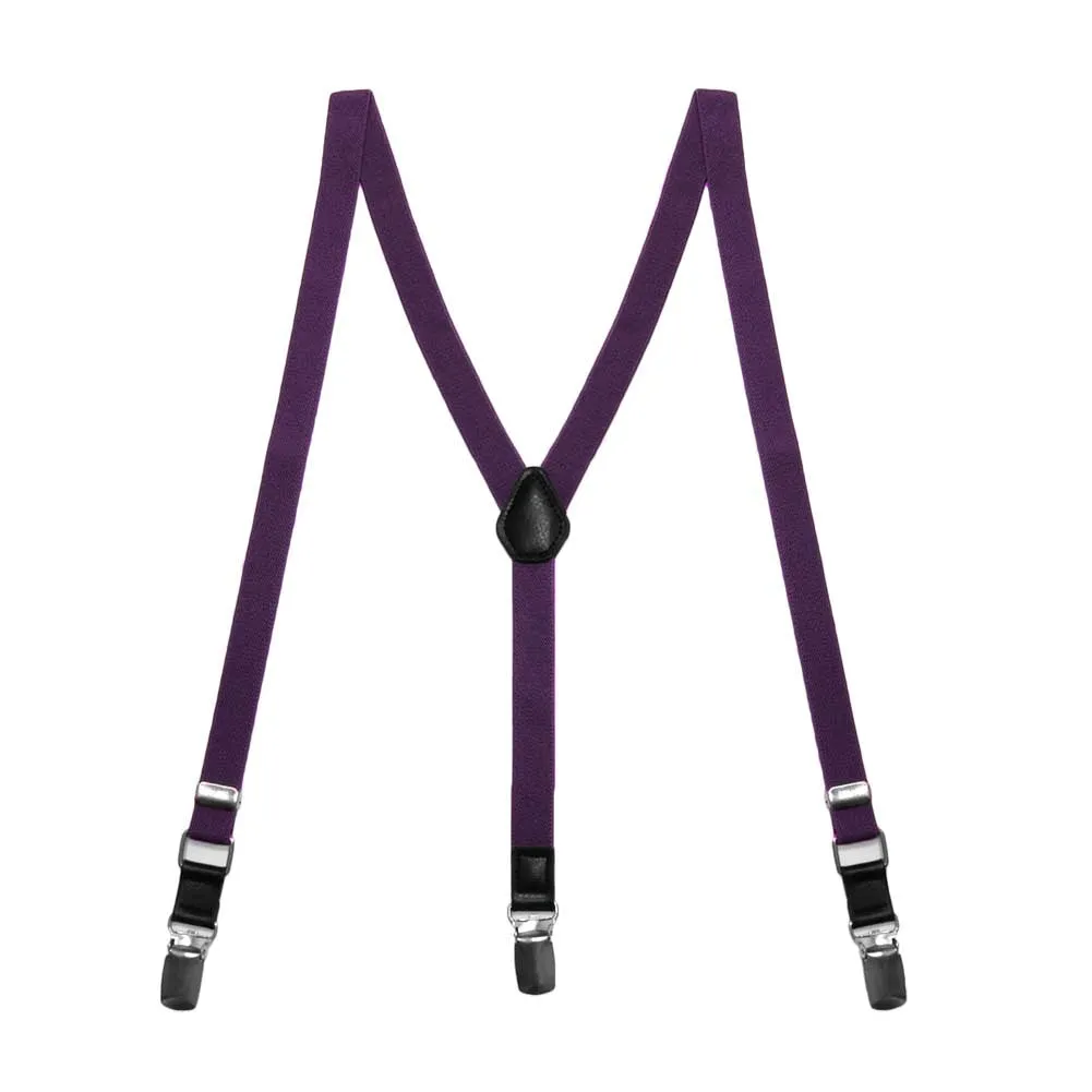 Boys' Eggplant Purple Skinny Suspenders