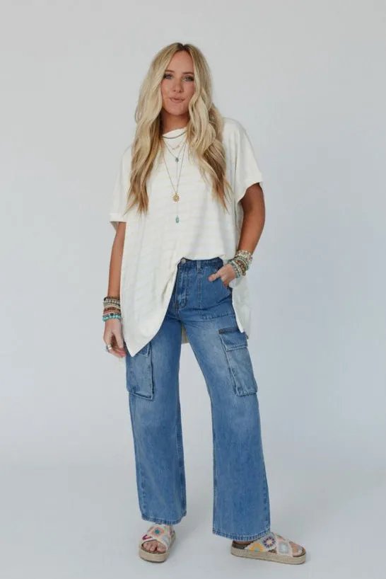 Britain Cargo Jeans - Medium Denim