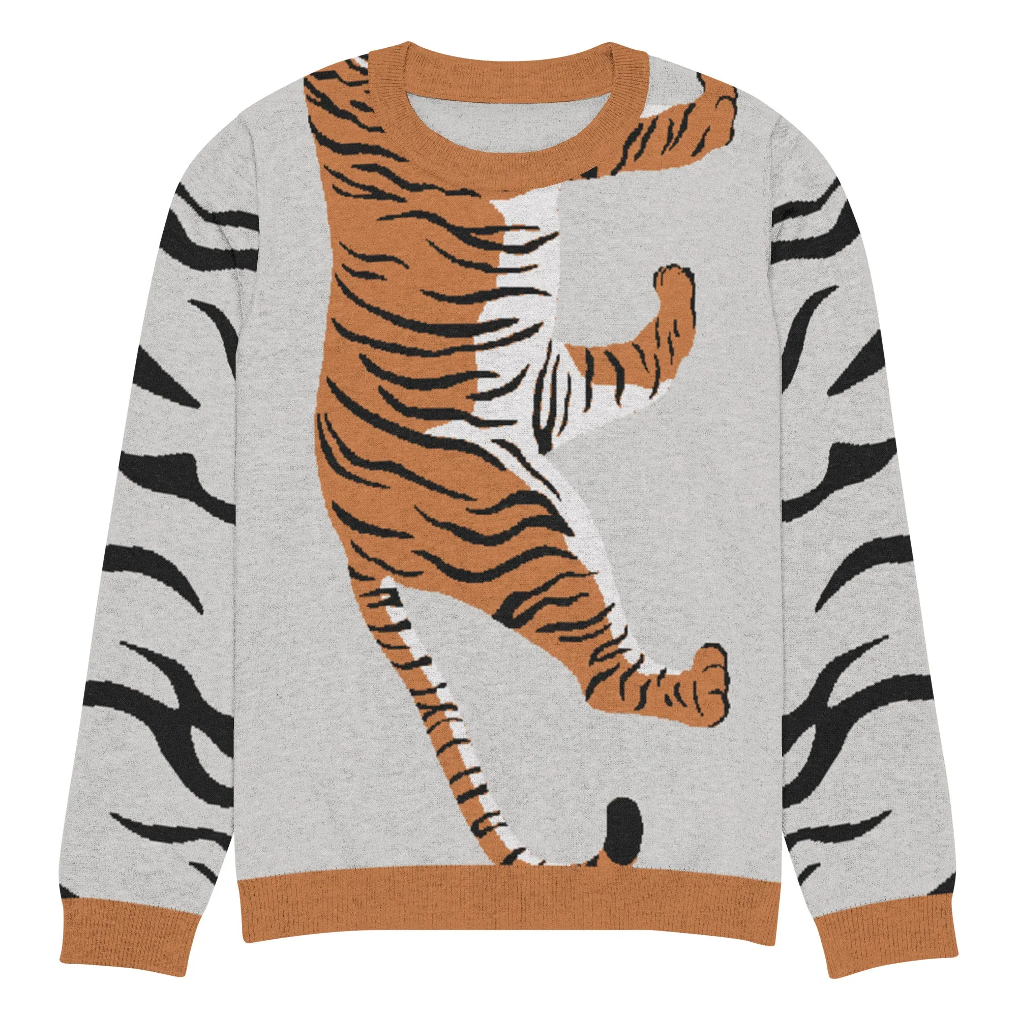 Climbing to the Top in Grey Knitted Crewneck Sweater