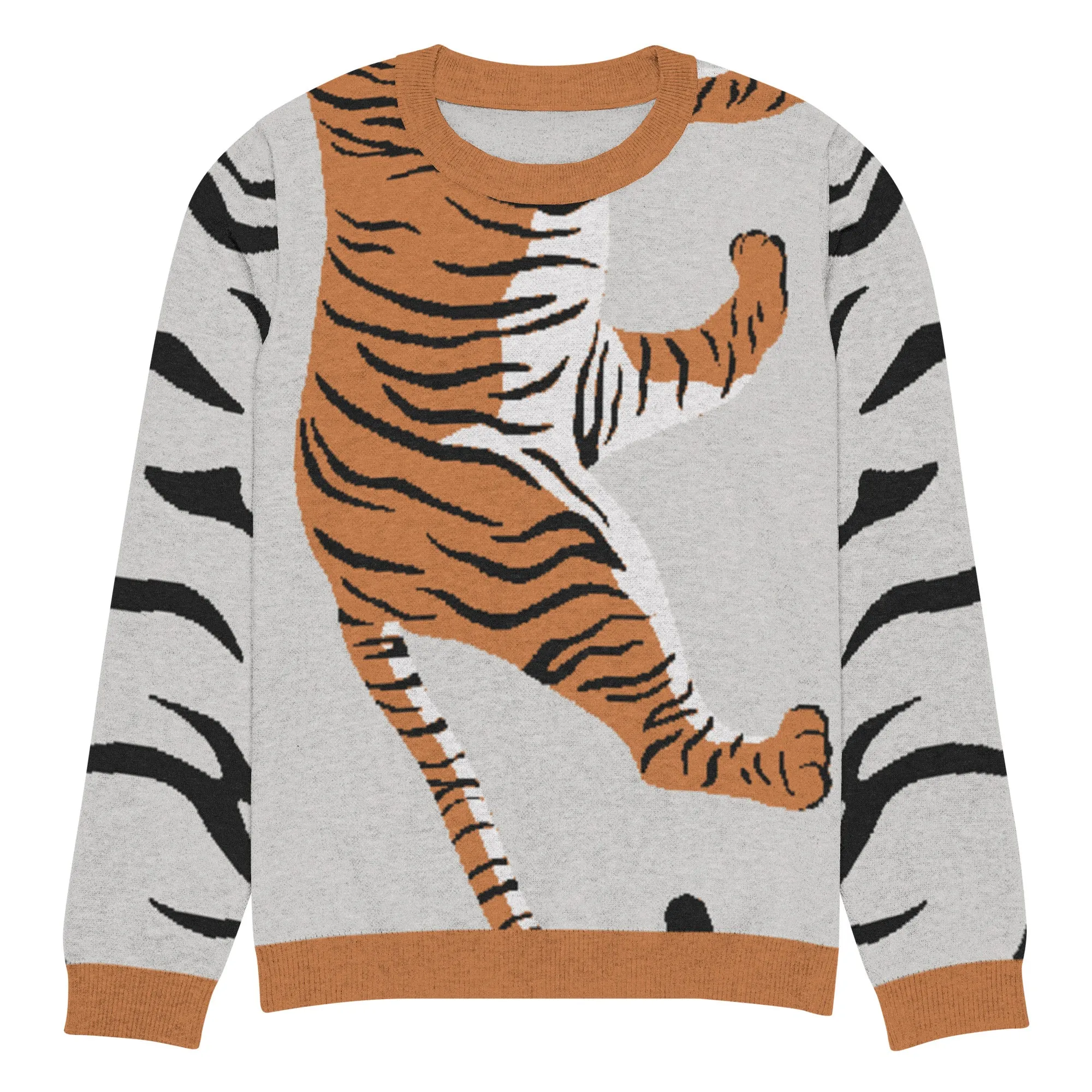Climbing to the Top in Grey Knitted Crewneck Sweater