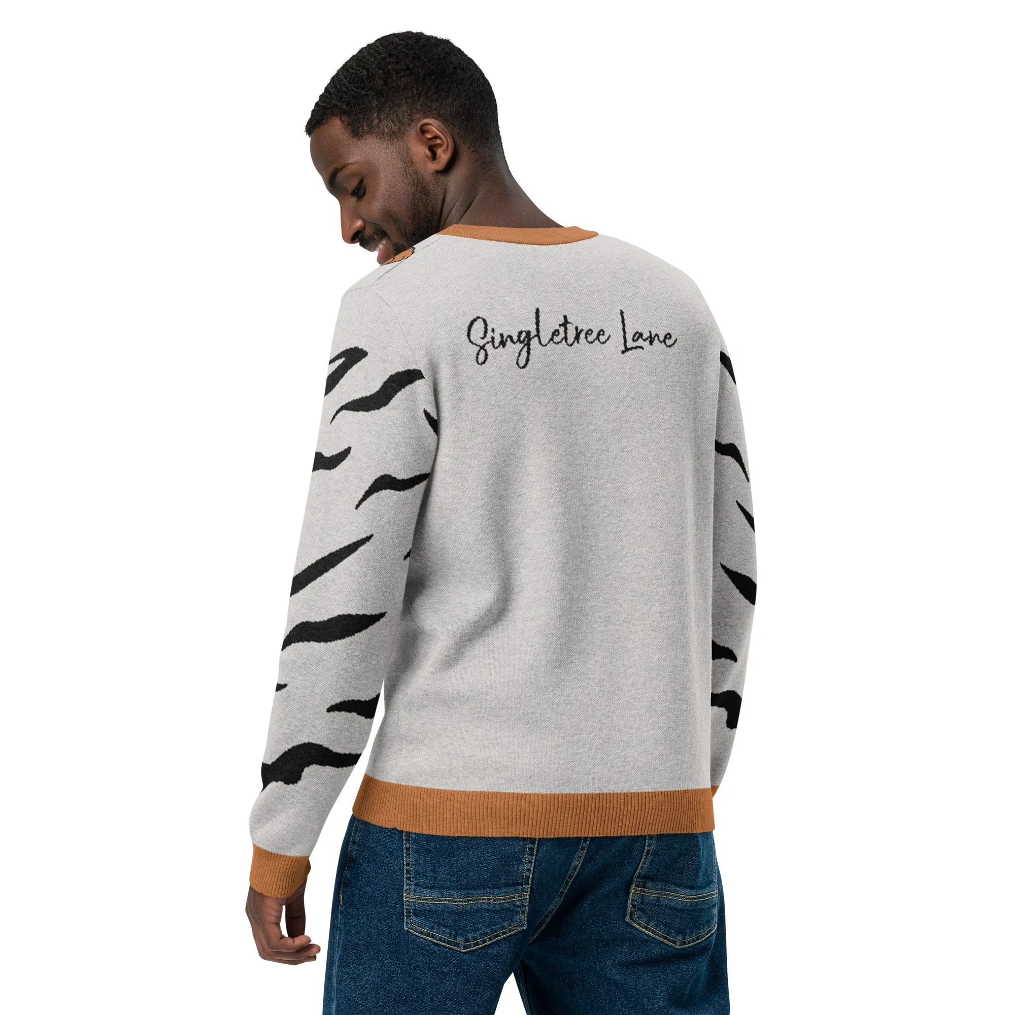 Climbing to the Top in Grey Knitted Crewneck Sweater