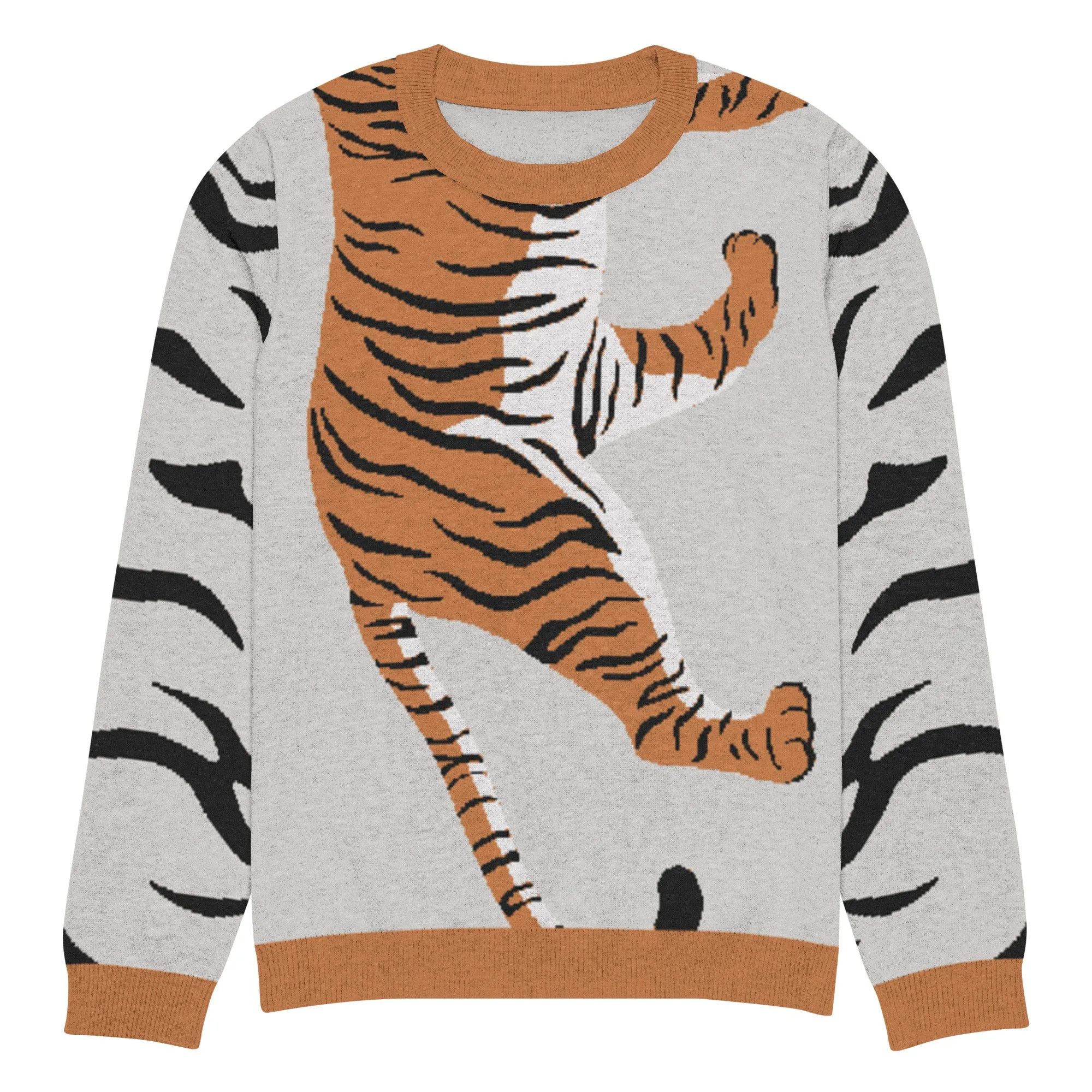 Climbing to the Top in Grey Knitted Crewneck Sweater