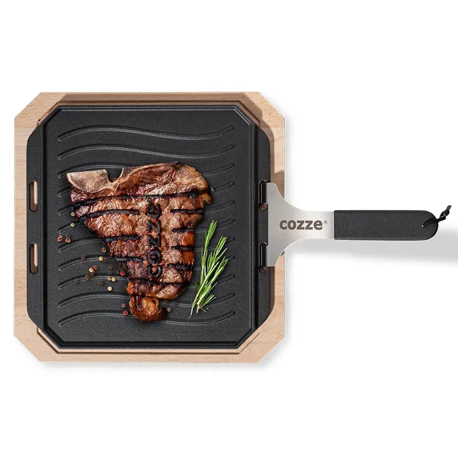 Cozze  | Reversible Cast Iron Pan with Bamboo Tray