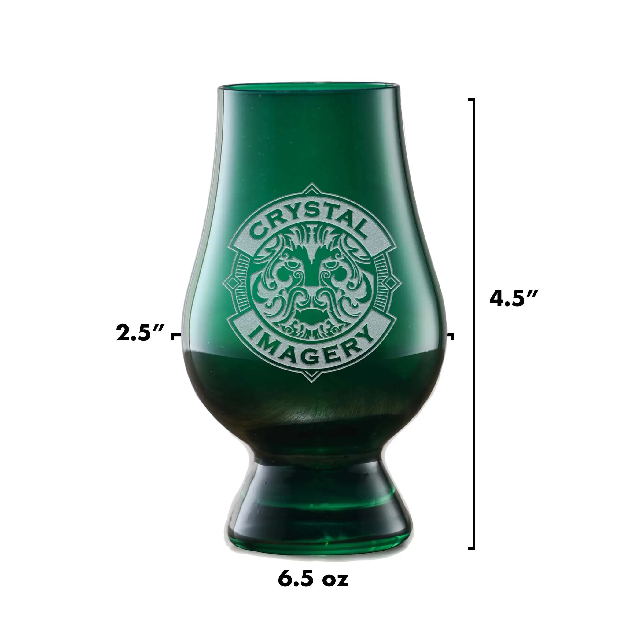 Custom Logo Engraved Green Glencairn Glass